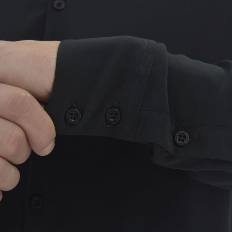 Signature Super Flex Breathable Long-Sleeved Shirt | Lightweight super flex fabric | Perfect Fit - BLACK