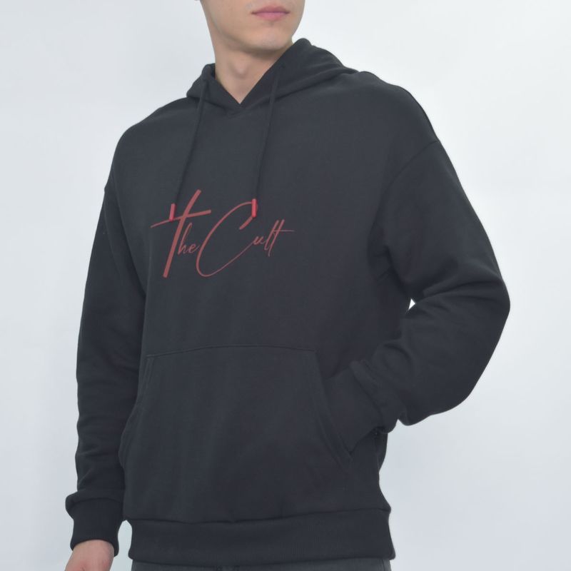 Liberty flannel hoodie Urban warmth - BLACK