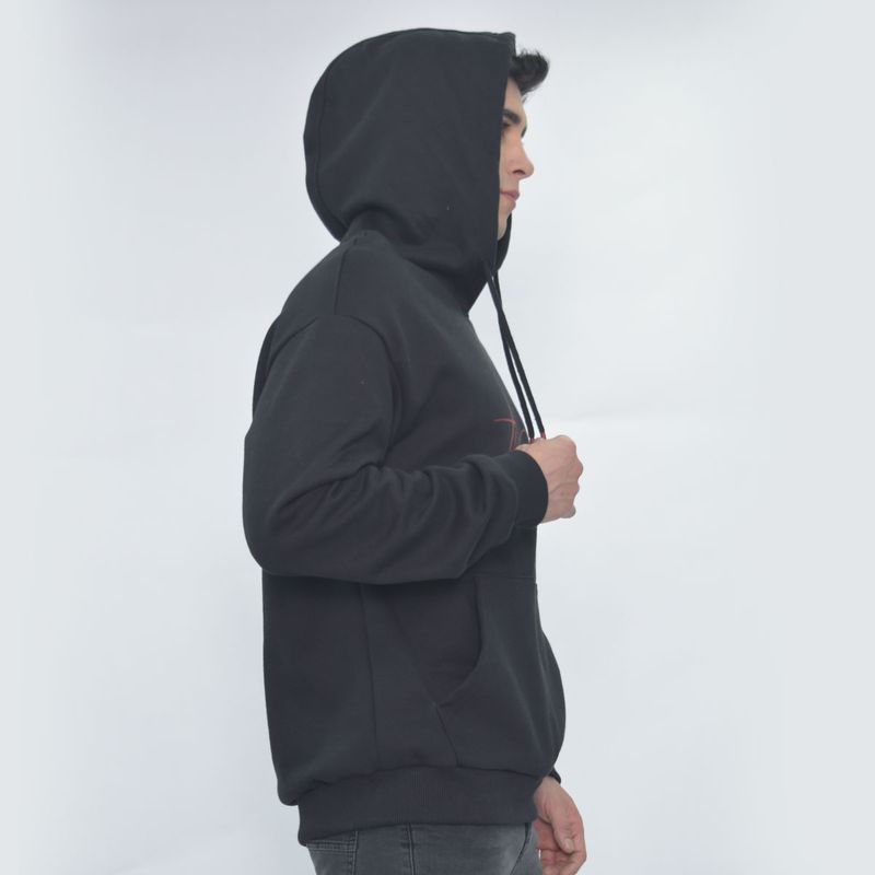 Liberty flannel hoodie Urban warmth - BLACK