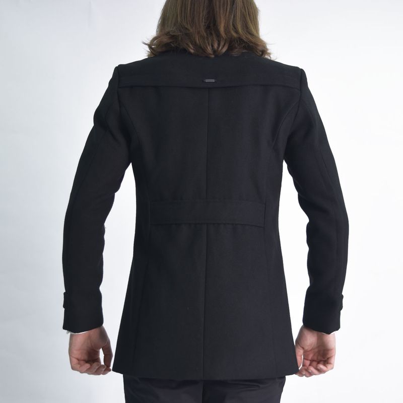 Saco paño con pechera cuello alto extraible Perfect Fit - NEGRO