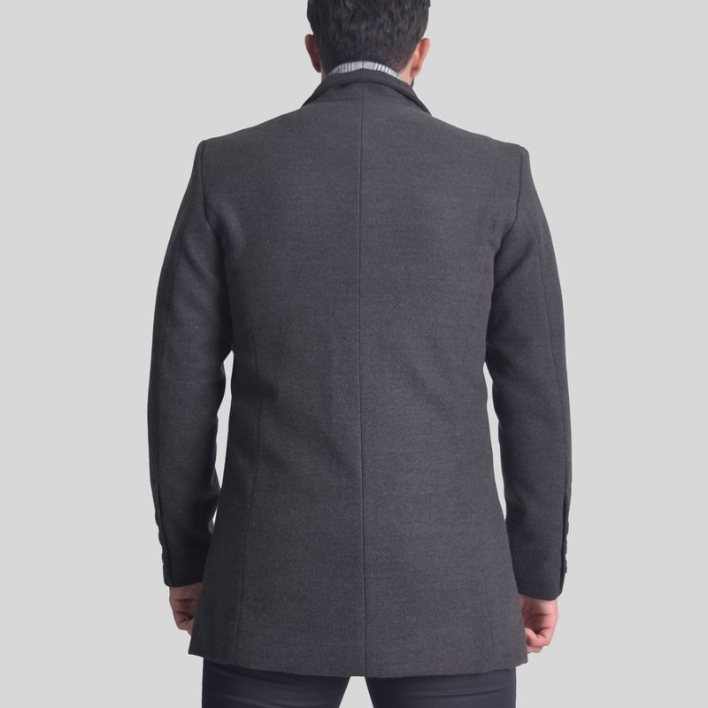 Saco de paño con pashmina extraíble Perfect Fit - PLOMO