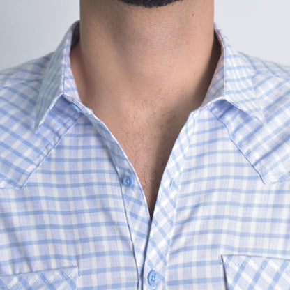 Plaid shirt - Short sleeve - Modern Western style - Perfect Fit