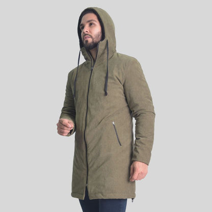 Parka corduroy premium Forro peluche Perfect Fit - VERDE