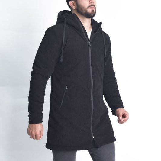 Parka corduroy premium Forro peluche Perfect Fit - NEGRO