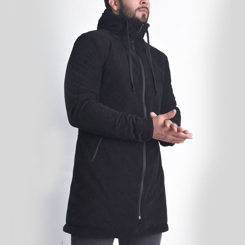 Parka corduroy premium Forro peluche Perfect Fit - NEGRO