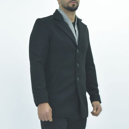Saco de paño con pashmina extraíble  Perfect Fit - NEGRO