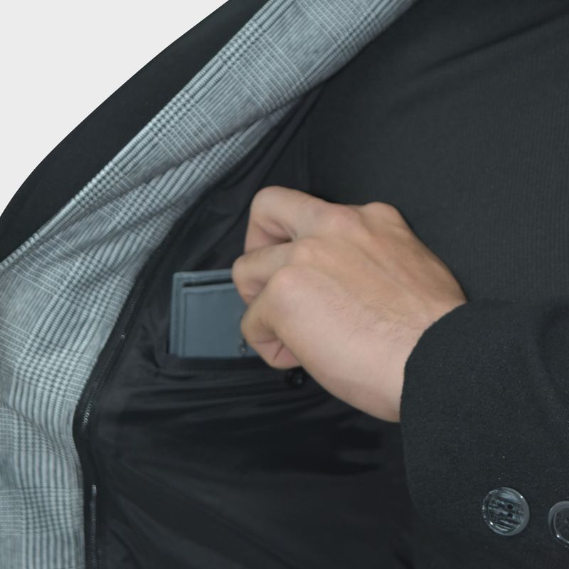 Saco de paño con pashmina extraíble  Perfect Fit - NEGRO