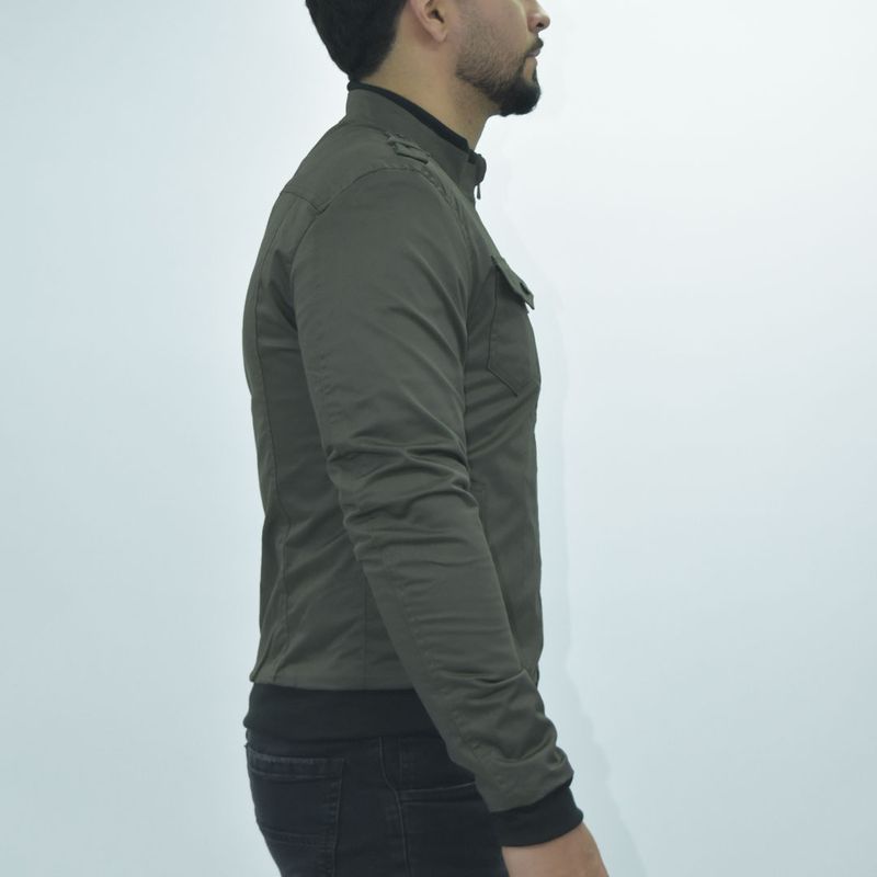 Casaca Drill con Forro Tacto Piel - VERDE MILITAR