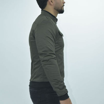Casaca Drill con Forro Tacto Piel - VERDE MILITAR