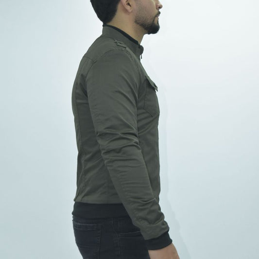 Casaca Drill con Forro Tacto Piel - VERDE MILITAR