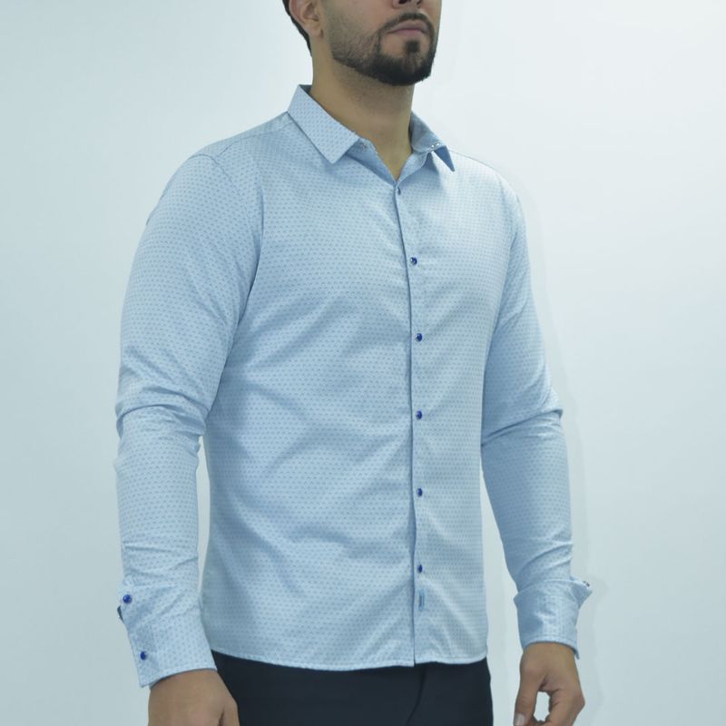 REVERSIBLE LONG-SLEEVED SHIRT - LIGHT BLUE