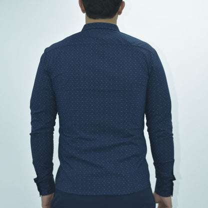 Camisa manga larga Tela confort-flex Entalle Perfect Fit - AZUL