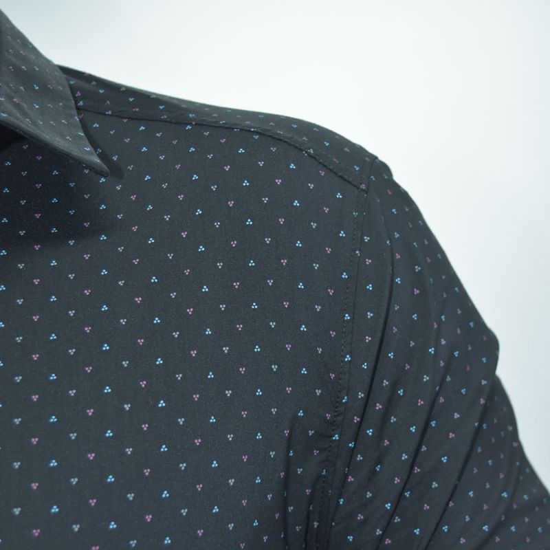 Camisa manga larga Tela confort-flex Entalle Perfect Fit - NEGRO