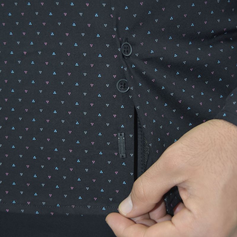 Camisa manga larga Tela confort-flex Entalle Perfect Fit - NEGRO