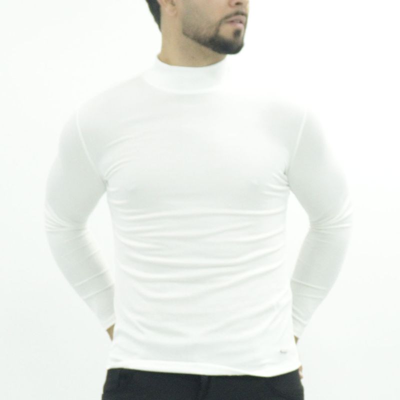 Perfect Fit ribbed long-sleeve turtleneck polo - IVORY