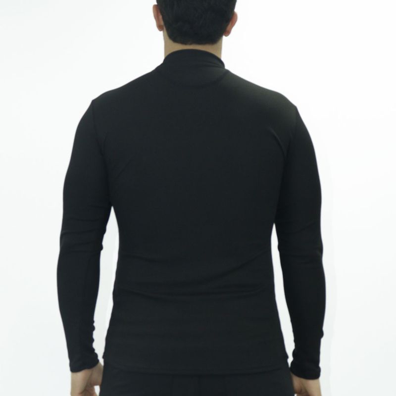 Ribbed Turtleneck Long-Sleeve Perfect Fit - BLACK