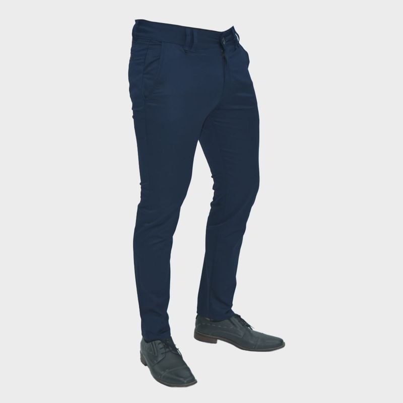 Pantalon semi pitillo Perfect Fit - AZUL