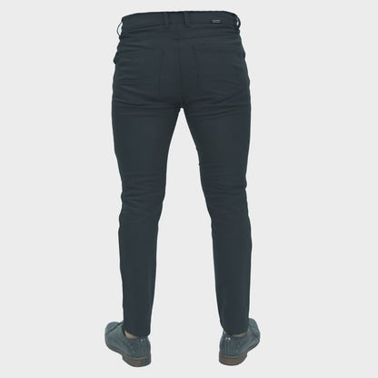 Pantalon semi pitillo Perfect Fit tejido super flex - NEGRO