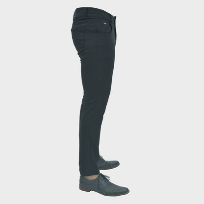 Pantalon semi pitillo Perfect Fit tejido super flex - NEGRO