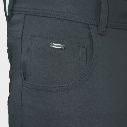 Pantalon semi pitillo Perfect Fit tejido super flex - NEGRO