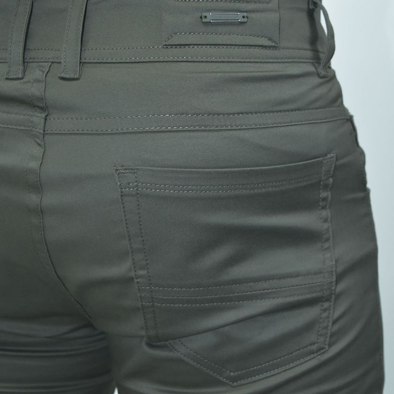 Pantalon drill semi pitillo confort - VERDE OLIVO