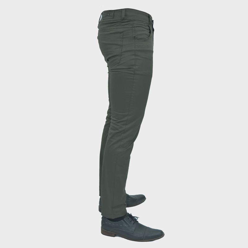 Pantalon drill semi pitillo confort - VERDE OLIVO