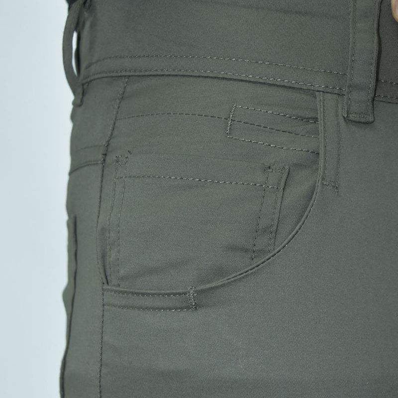 Pantalon drill semi pitillo confort - VERDE OLIVO