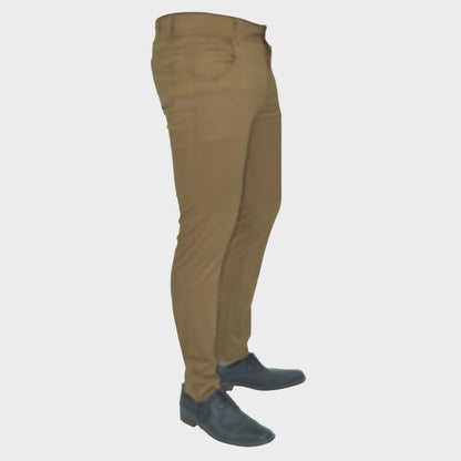 Pantalon drill semi pitillo confort - CAMELL