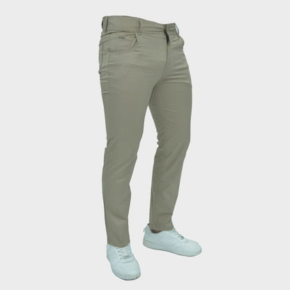 Pantalon drill entubado Confort - BEIGE