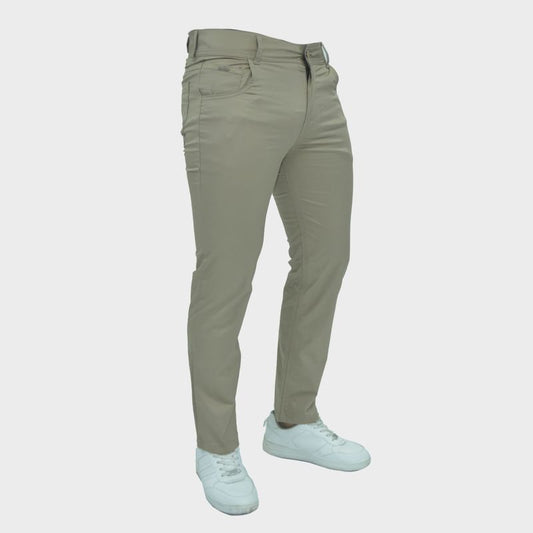 Pantalon drill entubado Confort - BEIGE