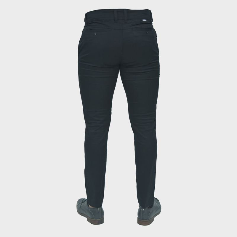 SKINNY DRILL TROUSERS - BLACK