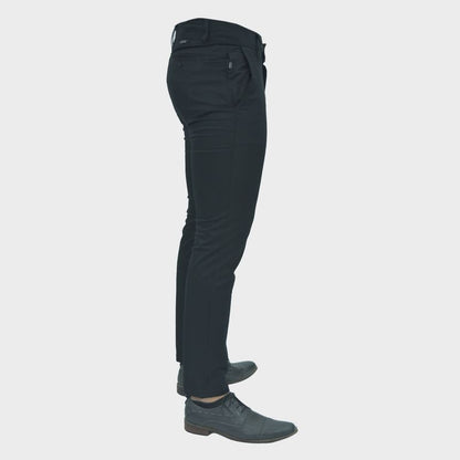 SKINNY DRILL TROUSERS - BLACK
