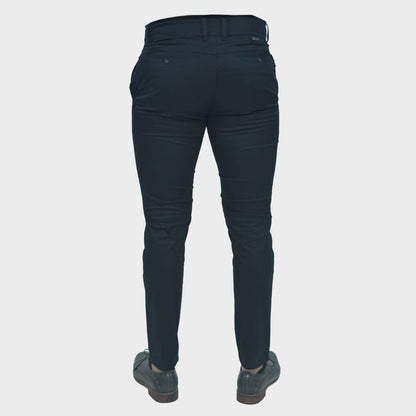 SKINNY DRILL TROUSERS - BLUE