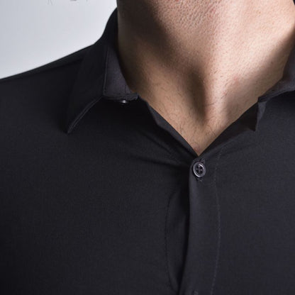 Signature Perfect Fit Long-Sleeve Dress Shirt - BLACK