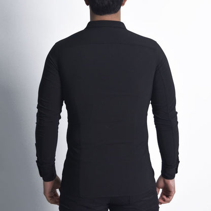 Signature Perfect Fit Long-Sleeve Dress Shirt - BLACK