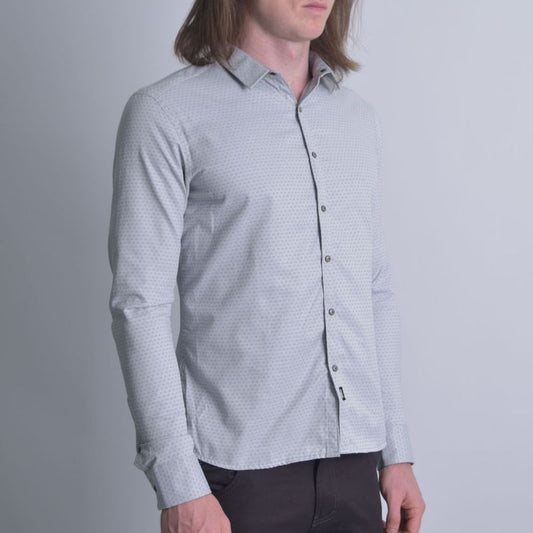 CAMISA REVERSIBLE MANGA LARGA - GRIS