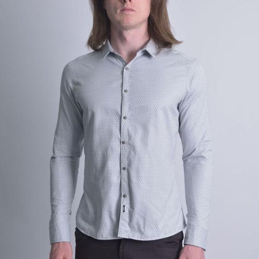 CAMISA REVERSIBLE MANGA LARGA - GRIS