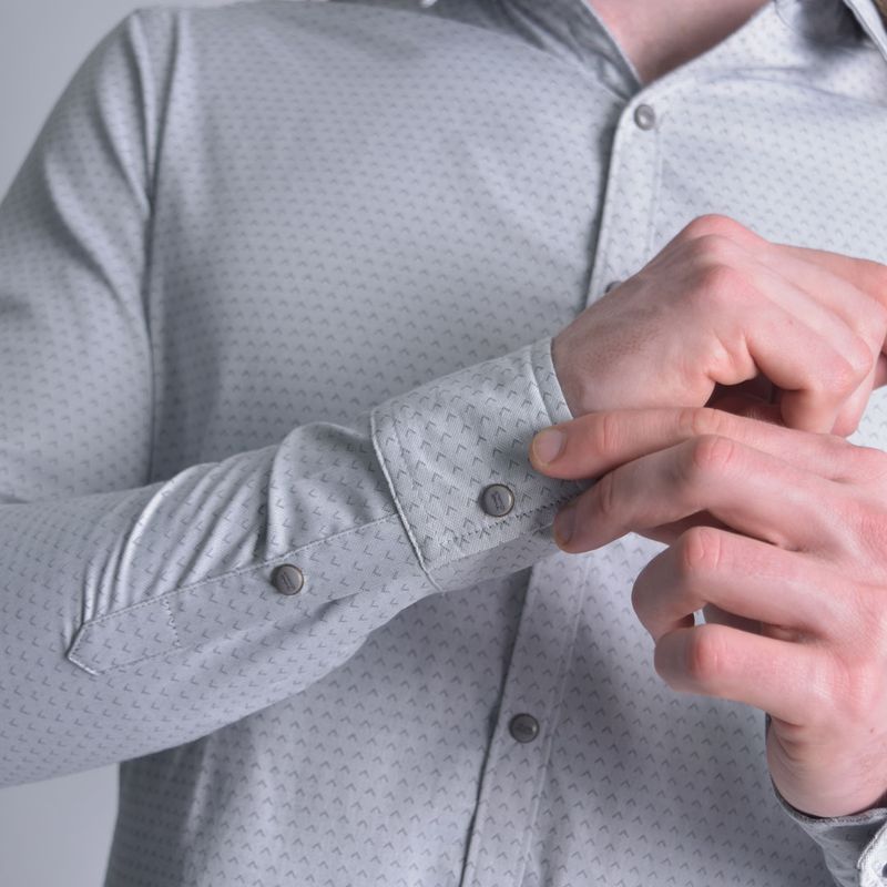 CAMISA REVERSIBLE MANGA LARGA - GRIS
