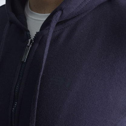 Slim Fit Fleece Hoodie - NIGHT BLUE