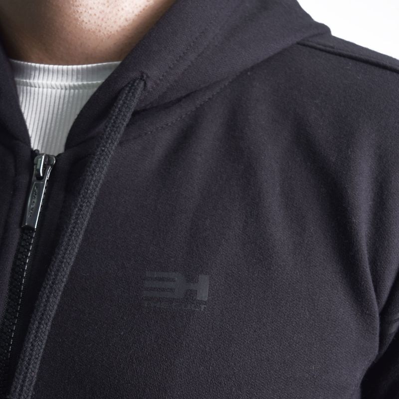 Hoodie afranelado Slim Fit - NEGRO