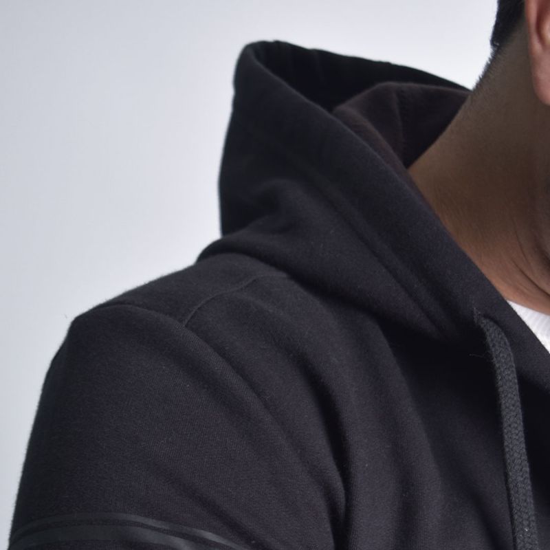 Hoodie afranelado Slim Fit - NEGRO