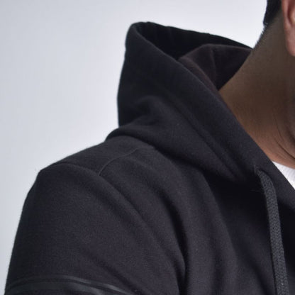 Hoodie afranelado Slim Fit - NEGRO