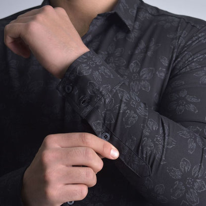 Long Sleeve Perfect Fit Shirt - BLACK