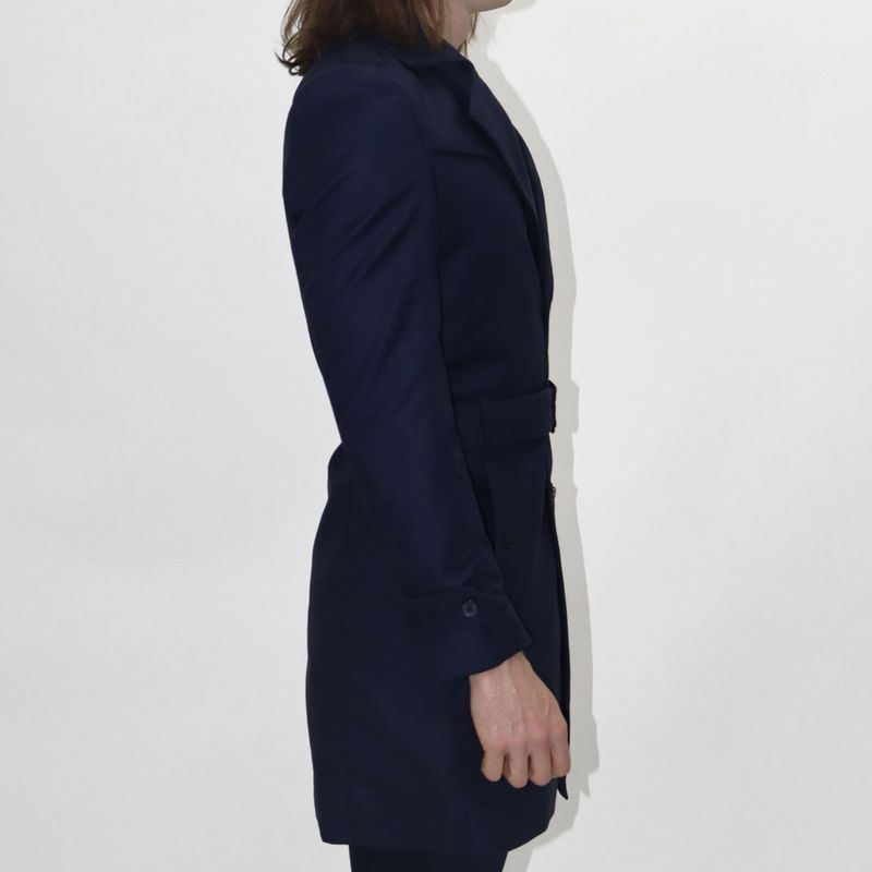 Signature short satin coat | Perfect Fit - NAVY