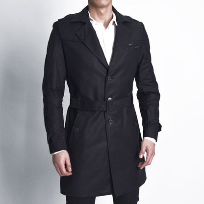 Signature satin short coat | Perfect Fit - BLACK