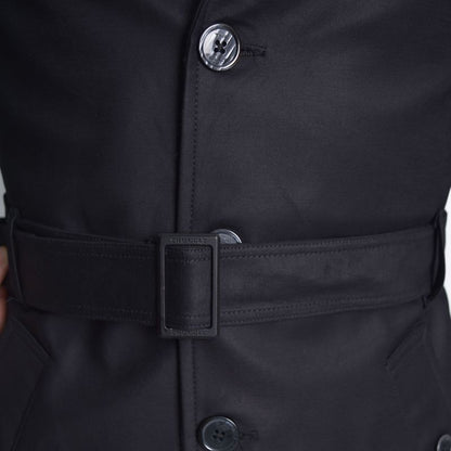 Signature satin short coat | Perfect Fit - BLACK