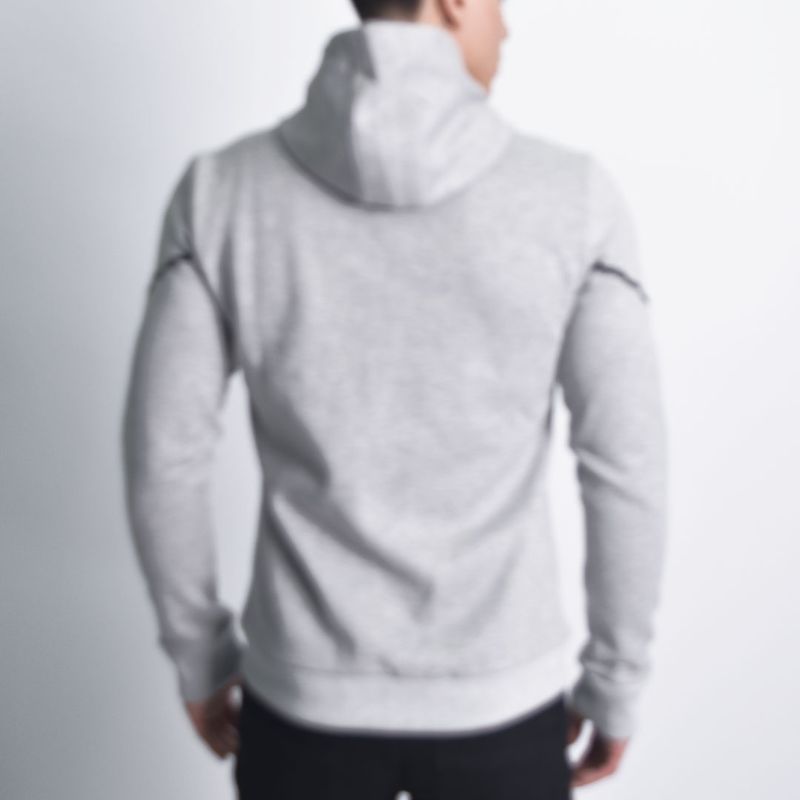 Hoodie afranelado con diseño estampado simetrico - MELANGE