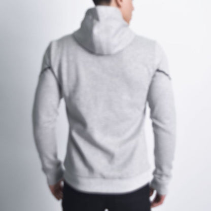 Hoodie afranelado con diseño estampado simetrico - MELANGE