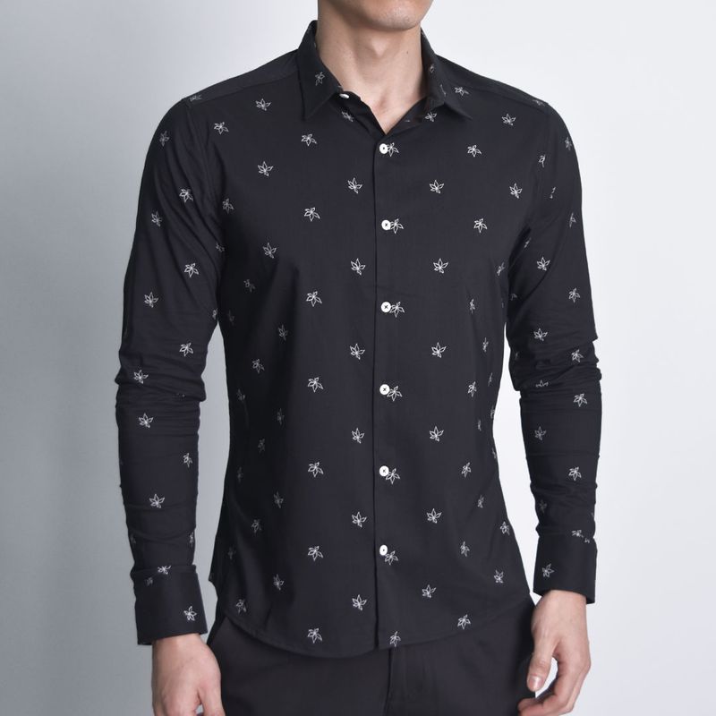 Comfort-flex long sleeve shirt | Perfect Fit - BLACK