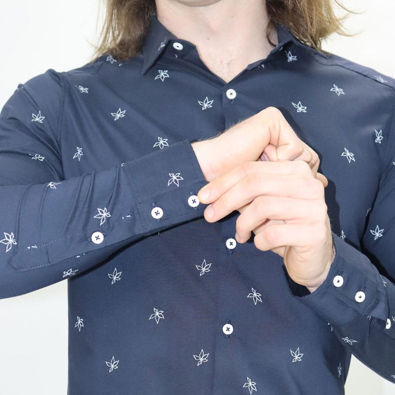 Camisa manga larga comfort-flex | Entalle Perfect Fit - AZUL